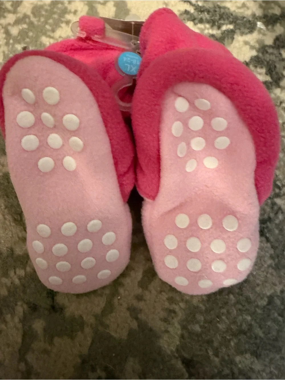 PatPat Pink Two-Tone Fleece Baby Booties